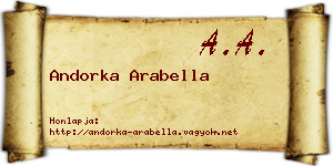 Andorka Arabella névjegykártya